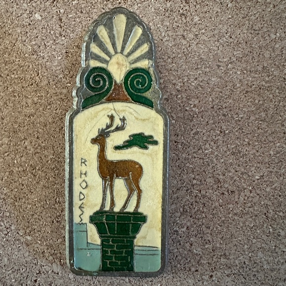 Vintage Paperclip from Rhodes Greece Brass Deer Birds - Picture 1 of 14